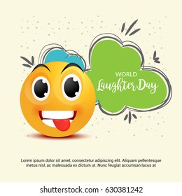 Vector illustration of a Background with happy face for World Laughter Day.