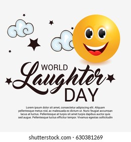 Vector illustration of a Background with happy face for World Laughter Day.