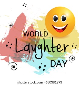 Vector illustration of a Background with happy face for World Laughter Day.