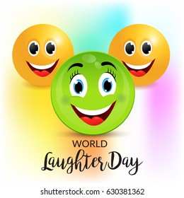 Vector illustration of a Background with happy face for World Laughter Day.