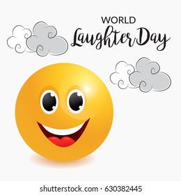 Vector illustration of a Background with happy face for World Laughter Day.