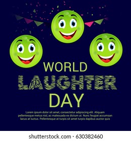 Vector illustration of a Background with happy face for World Laughter Day.