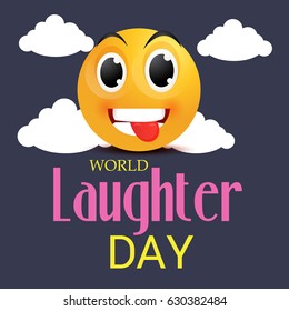 Vector illustration of a Background with happy face for World Laughter Day.