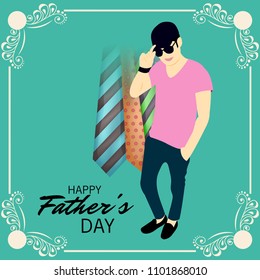 Vector illustration of a Background for Happy Fathers Day.