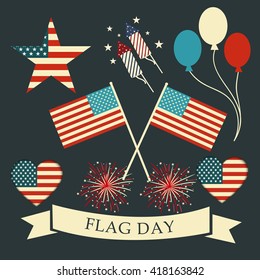 Vector illustration of a background for Happy Flag Day.