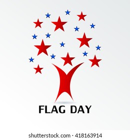 Vector illustration of a background for Happy Flag Day.