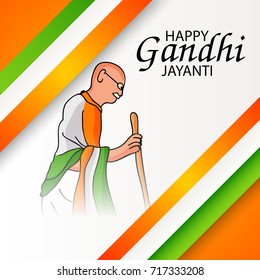 Vector illustration of a background for Happy Gandhi Jayanti.