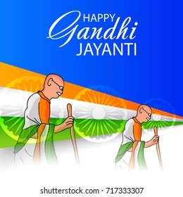 Vector illustration of a background for Happy Gandhi Jayanti.