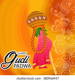 Vector illustration of a background for Happy Gudi Padwa.