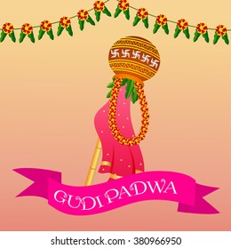 Vector illustration of a background for Happy Gudi Padwa.