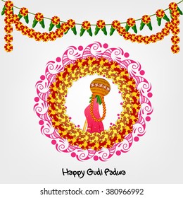 Vector illustration of a background for Happy Gudi Padwa.