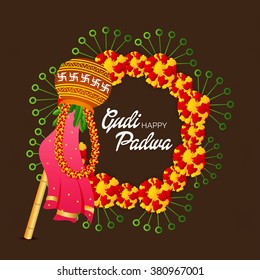 Vector illustration of a background for Happy Gudi Padwa.