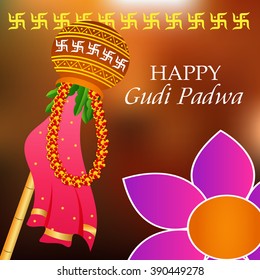 Vector illustration of a background for Happy Gudi Padwa.