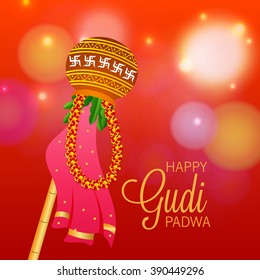 Vector illustration of a background for Happy Gudi Padwa.