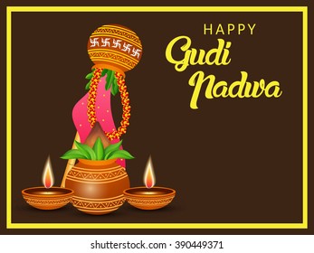 Vector illustration of a background for Happy Gudi Padwa.