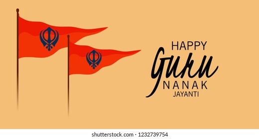 Vector illustration of a Background for  Happy Gurpurab, Guru Nanak Jayanti Festival of Sikh Celebration.