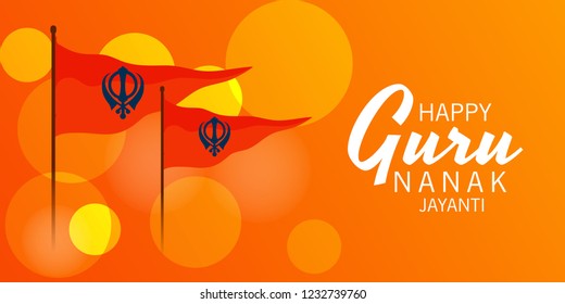 Vector illustration of a Background for  Happy Gurpurab, Guru Nanak Jayanti Festival of Sikh Celebration.