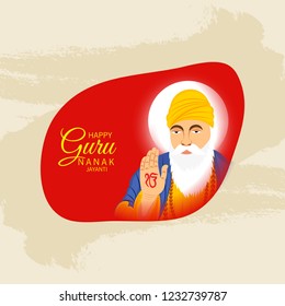 Vector illustration of a Background for  Happy Gurpurab, Guru Nanak Jayanti Festival of Sikh Celebration.