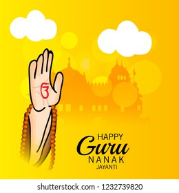 Vector illustration of a Background for  Happy Gurpurab, Guru Nanak Jayanti Festival of Sikh Celebration.