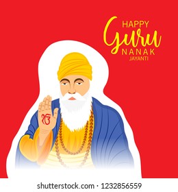 Vector illustration of a Background for  Happy Gurpurab, Guru Nanak Jayanti Festival of Sikh Celebration.