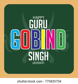 Vector illustration of a background for Happy Guru Gobind Singh Jayanti festival for Sikh celebration. 