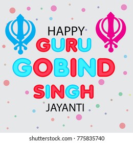 Vector illustration of a background for Happy Guru Gobind Singh Jayanti festival for Sikh celebration. 