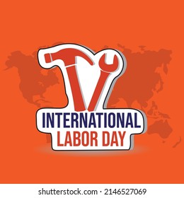 Vector illustration of a background for Happy Labor Day.