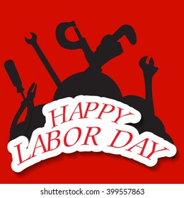 Vector illustration of a background for Happy Labor Day.