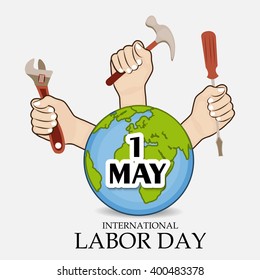 Vector illustration of a background for Happy Labor Day.