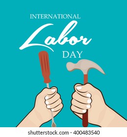 Vector illustration of a background for Happy Labor Day.