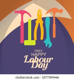 Vector illustration of a Background for Happy Labour Day.