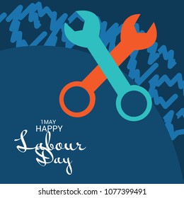 Vector illustration of a Background for Happy Labour Day.
