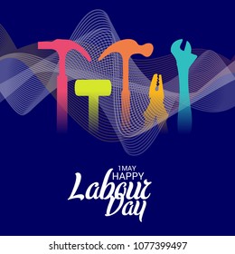 Vector illustration of a Background for Happy Labour Day.