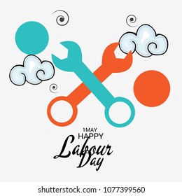 Vector illustration of a Background for Happy Labour Day.