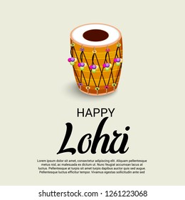 Vector illustration of a Background for Happy Lohri holiday Template for Punjabi Festival.
