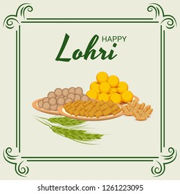 Vector illustration of a Background for Happy Lohri holiday Template for Punjabi Festival.
