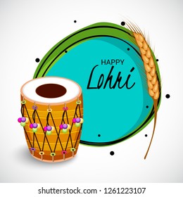 Vector illustration of a Background for Happy Lohri holiday Template for Punjabi Festival.
