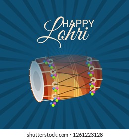 Vector illustration of a Background for Happy Lohri holiday Template for Punjabi Festival.
