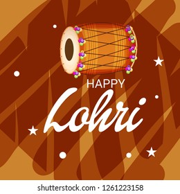 Vector illustration of a Background for Happy Lohri holiday Template for Punjabi Festival.
