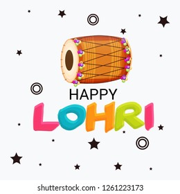 Vector illustration of a Background for Happy Lohri holiday Template for Punjabi Festival.
