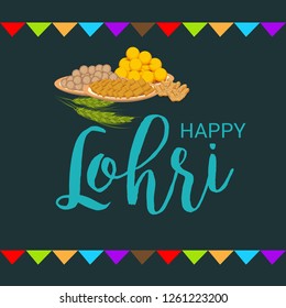 Vector illustration of a Background for Happy Lohri holiday Template for Punjabi Festival.
