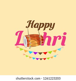 Vector illustration of a Background for Happy Lohri holiday Template for Punjabi Festival.

