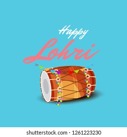 Vector illustration of a Background for Happy Lohri holiday Template for Punjabi Festival.
