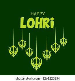 Vector illustration of a Background for Happy Lohri holiday Template for Punjabi Festival.
