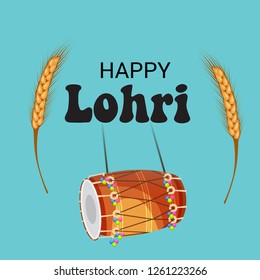 Vector illustration of a Background for Happy Lohri holiday Template for Punjabi Festival.
