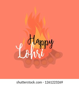 Vector illustration of a Background for Happy Lohri holiday Template for Punjabi Festival.
