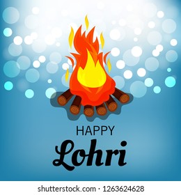 Vector illustration of a Background for Happy Lohri holiday Template for Punjabi Festival.