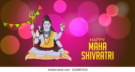 Vector illustration of a Background for Happy Maha Shivratri,birth day of god shankar.