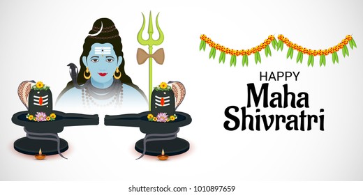 Vector illustration of a Background for Happy Maha Shivratri,birth day of god shankar.
