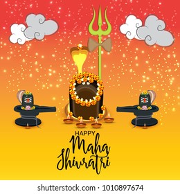 Vector illustration of a Background for Happy Maha Shivratri,birth day of god shankar.